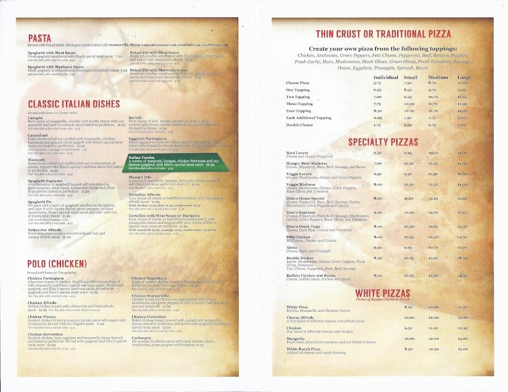Dino's Italian Restaurant & Lounge Menu image 3